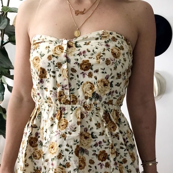 Over the knee length flower dress size S - Picture 4 of 7